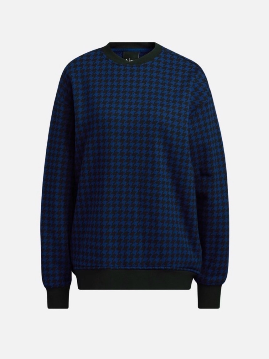 Adidas X Ivy Park Blue Houndstooth Crewneck Sweatshirt